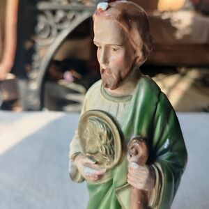 Vintage St. Jude Chalkware 8.5" Religious Italy Saint Thaddeus Patron of Hope